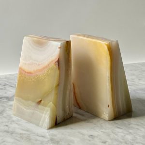Onyx  Marble Wedge Bookends - Set of 2